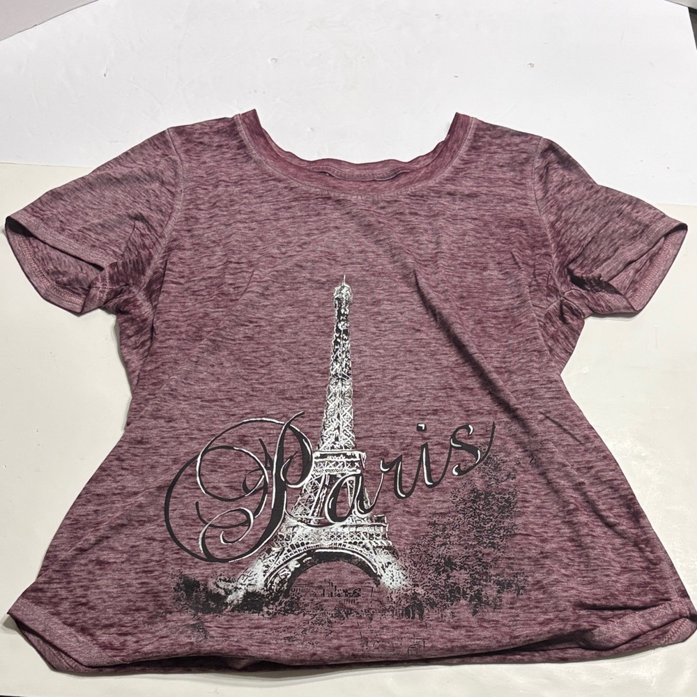 Paris Graphic Kids Tee - Maroon